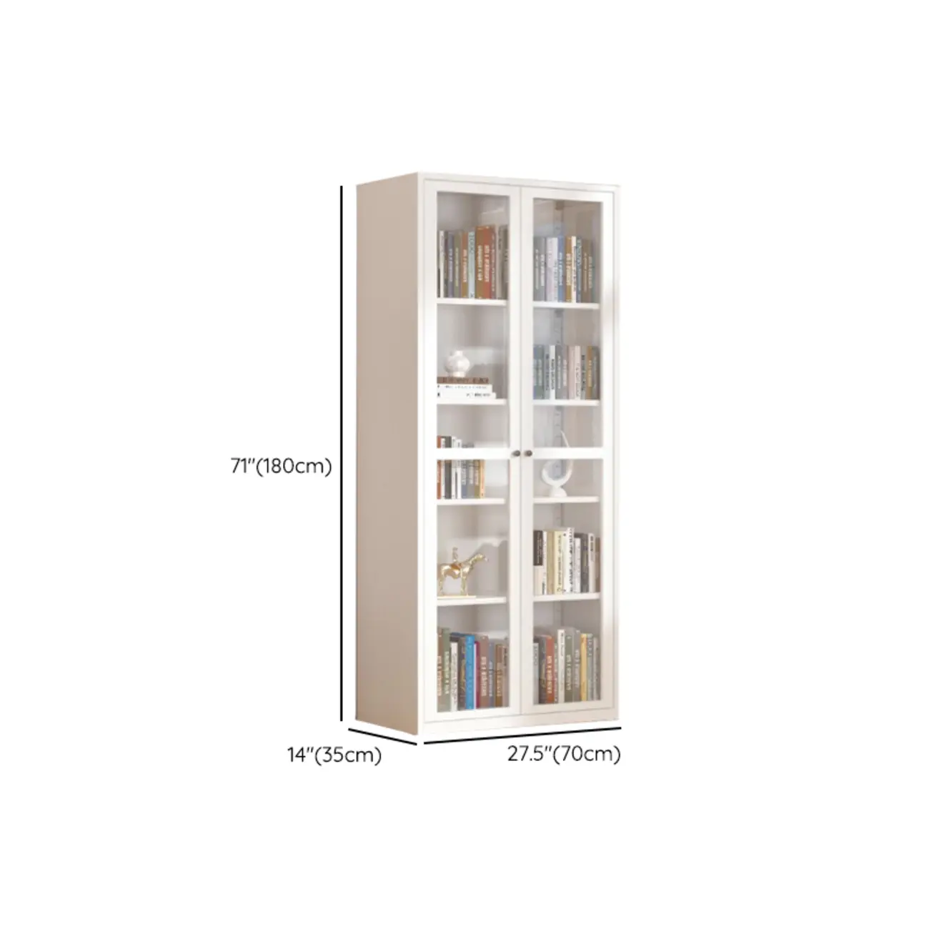 79'' White Alloy Rectangle Storage Cabinet with Exterior Shelf Image - 33 | homeyfad