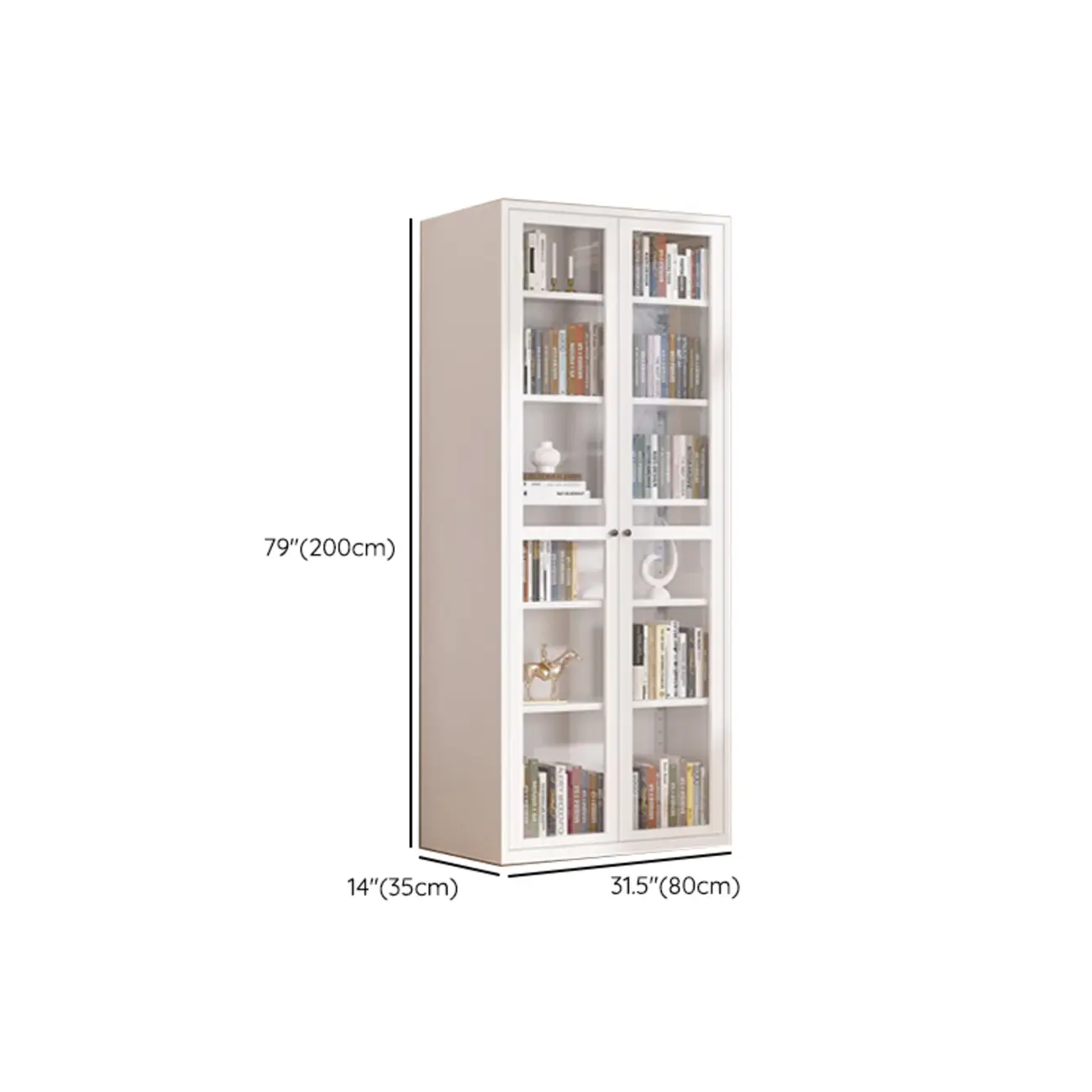 79'' White Alloy Rectangle Storage Cabinet with Exterior Shelf Image - 35 | homeyfad