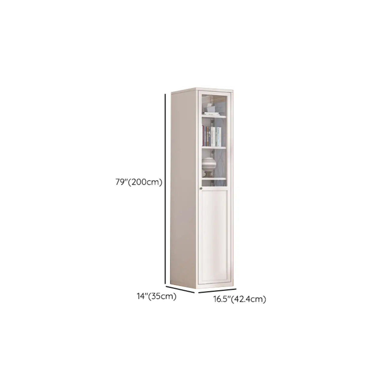 79'' White Alloy Rectangle Storage Cabinet with Exterior Shelf Image - 42 | homeyfad