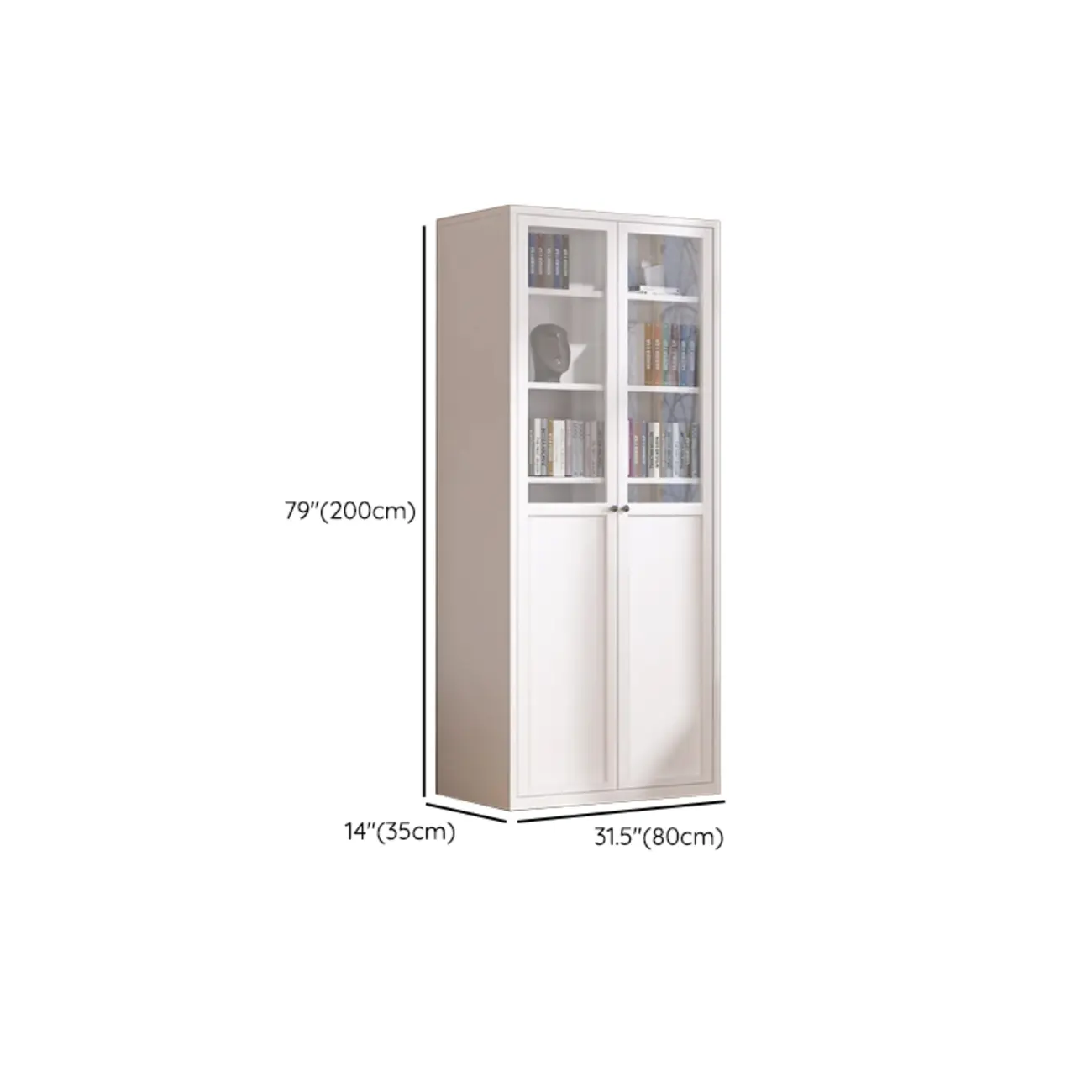 79'' White Alloy Rectangle Storage Cabinet with Exterior Shelf Image - 43 | homeyfad