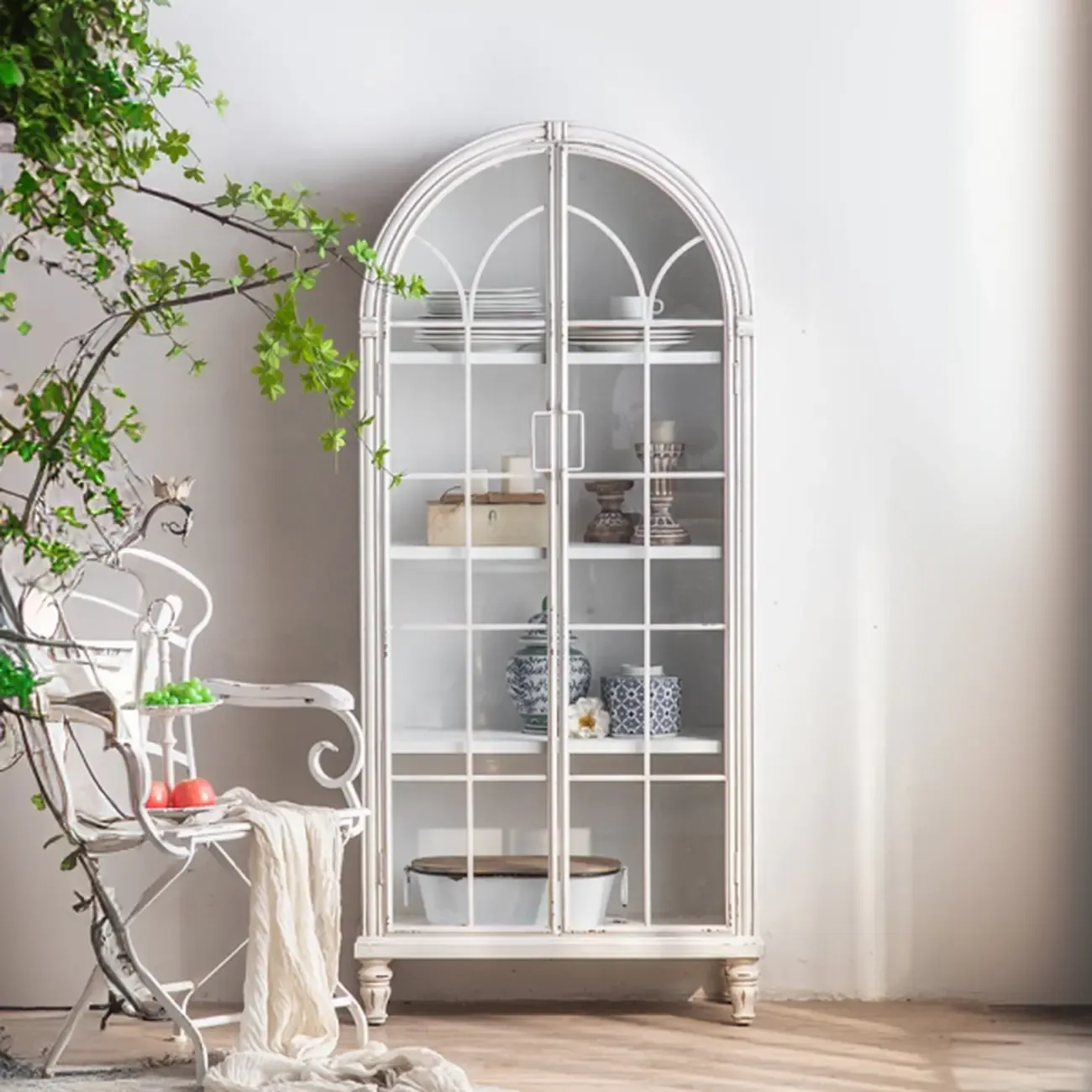 68" French Country White Accent Cabinets for Indoor Decor   Image - 1