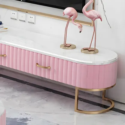 Nordic Marble TV Stand with Enclosed Storage for Living Room Image - 10