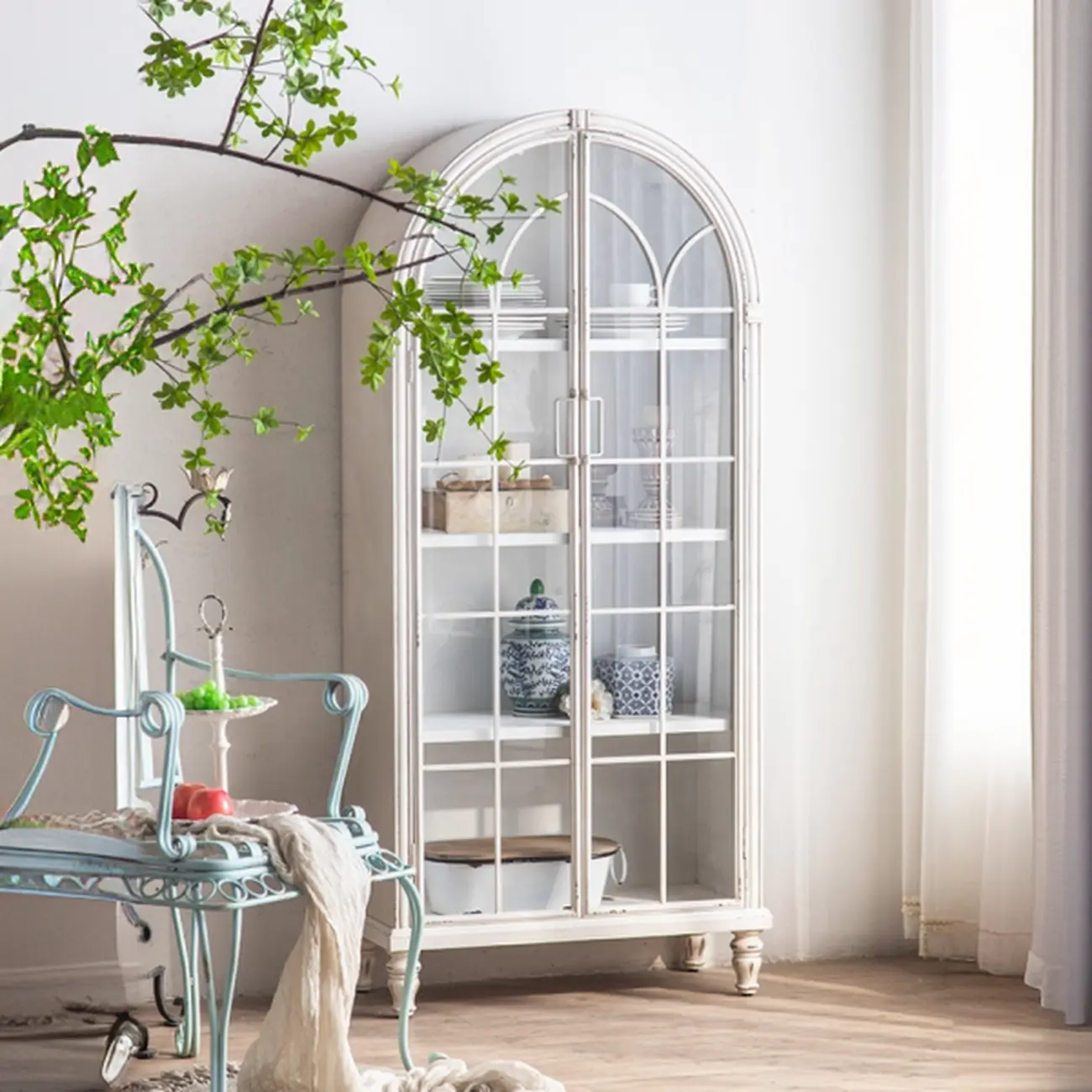 68" French Country White Accent Cabinets for Indoor Decor   Image - 9 | homeyfad