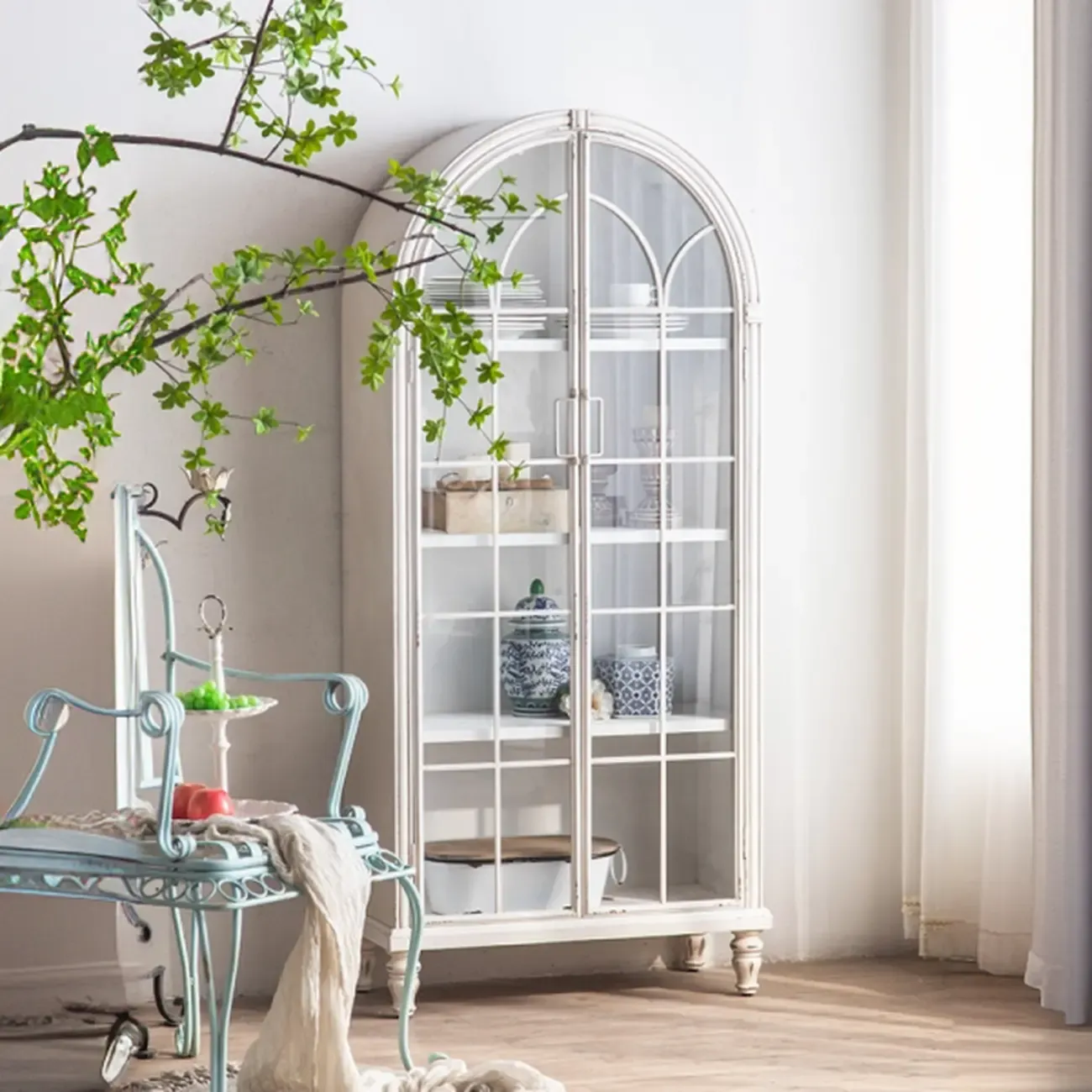 68" French Country White Accent Cabinets for Indoor Decor   Image - 9