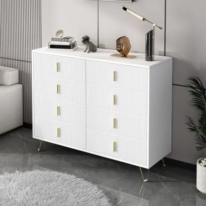 4 Legs Wood Storage Chest with Doors & Drawers for Home Image - 1