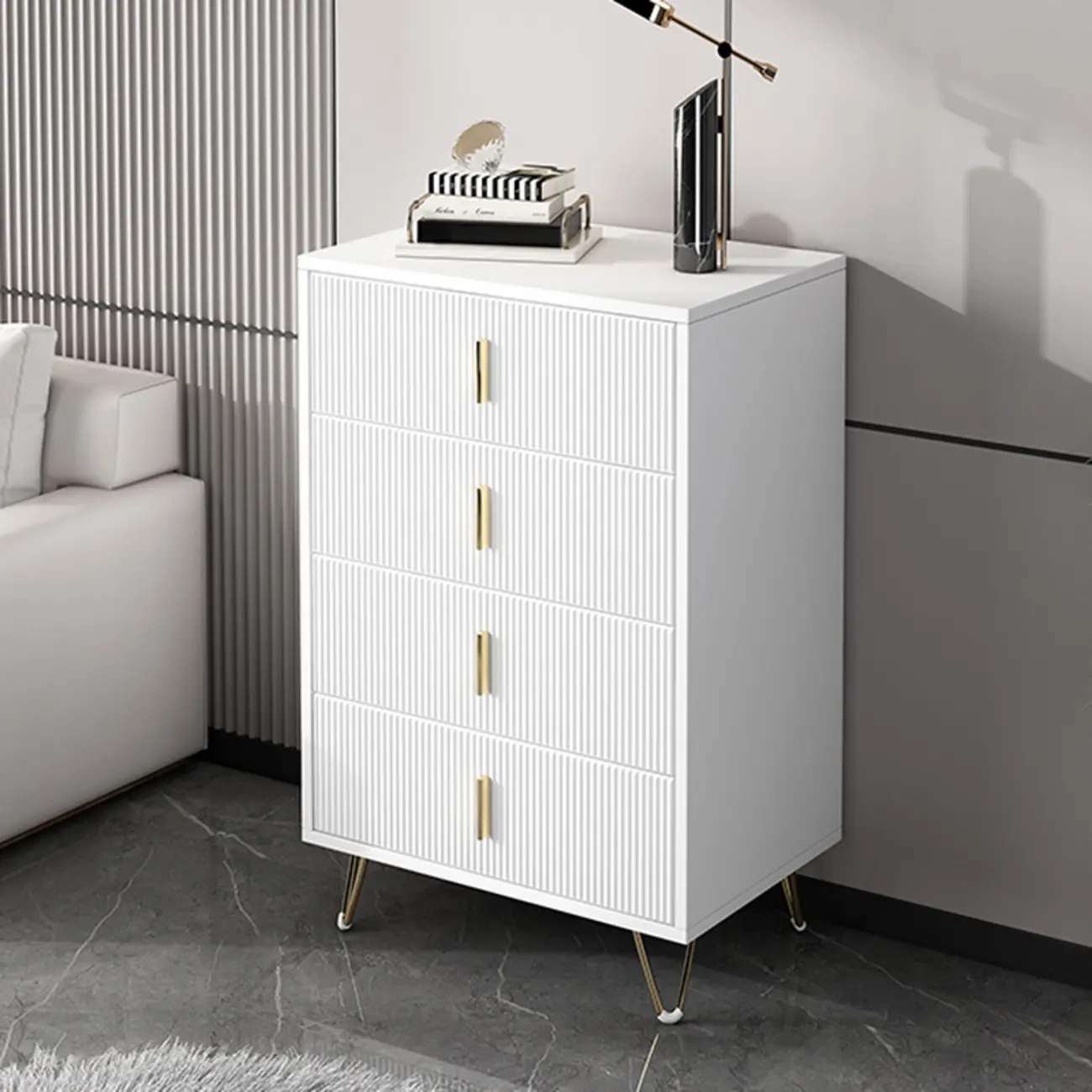 4 Legs Wood Storage Chest with Doors & Drawers for Home Image - 2 | homeyfad