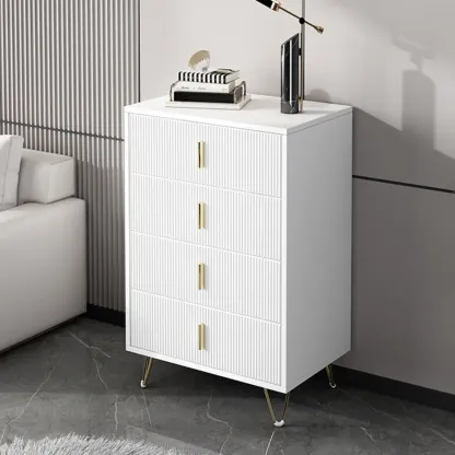 4 Legs Wood Storage Chest with Doors & Drawers for Home Image - 2