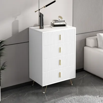 4 Legs Wood Storage Chest with Doors & Drawers for Home Image - 6