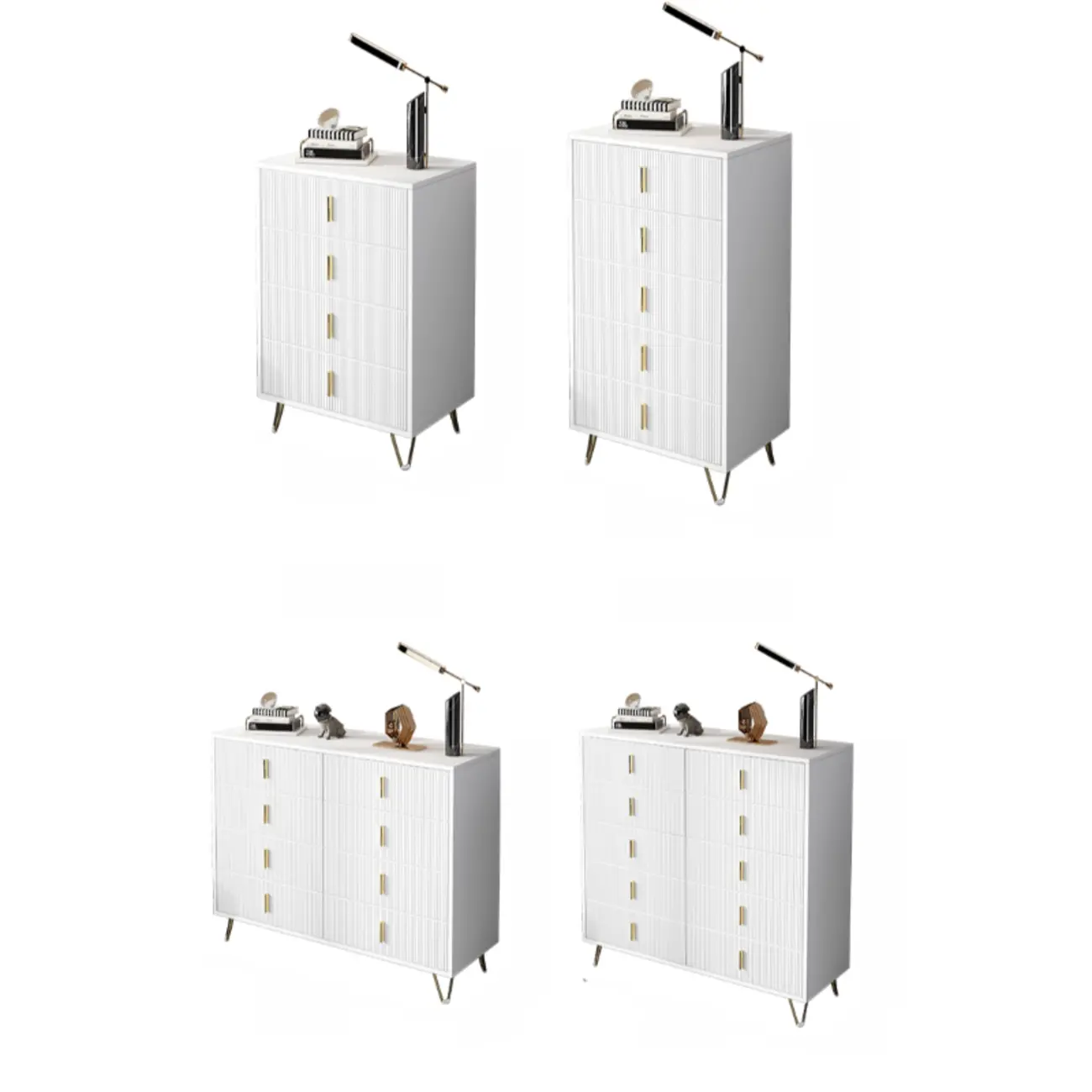 4 Legs Wood Storage Chest with Doors & Drawers for Home Image - 7 | homeyfad