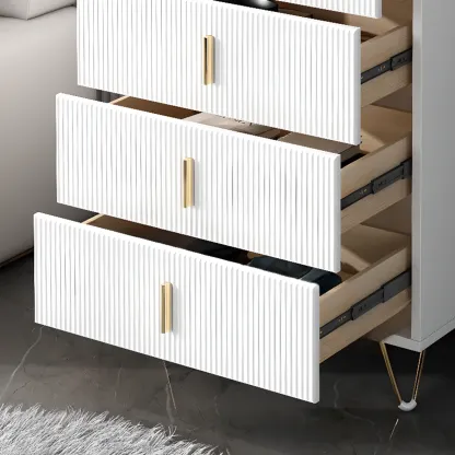 4 Legs Wood Storage Chest with Doors & Drawers for Home Image - 8