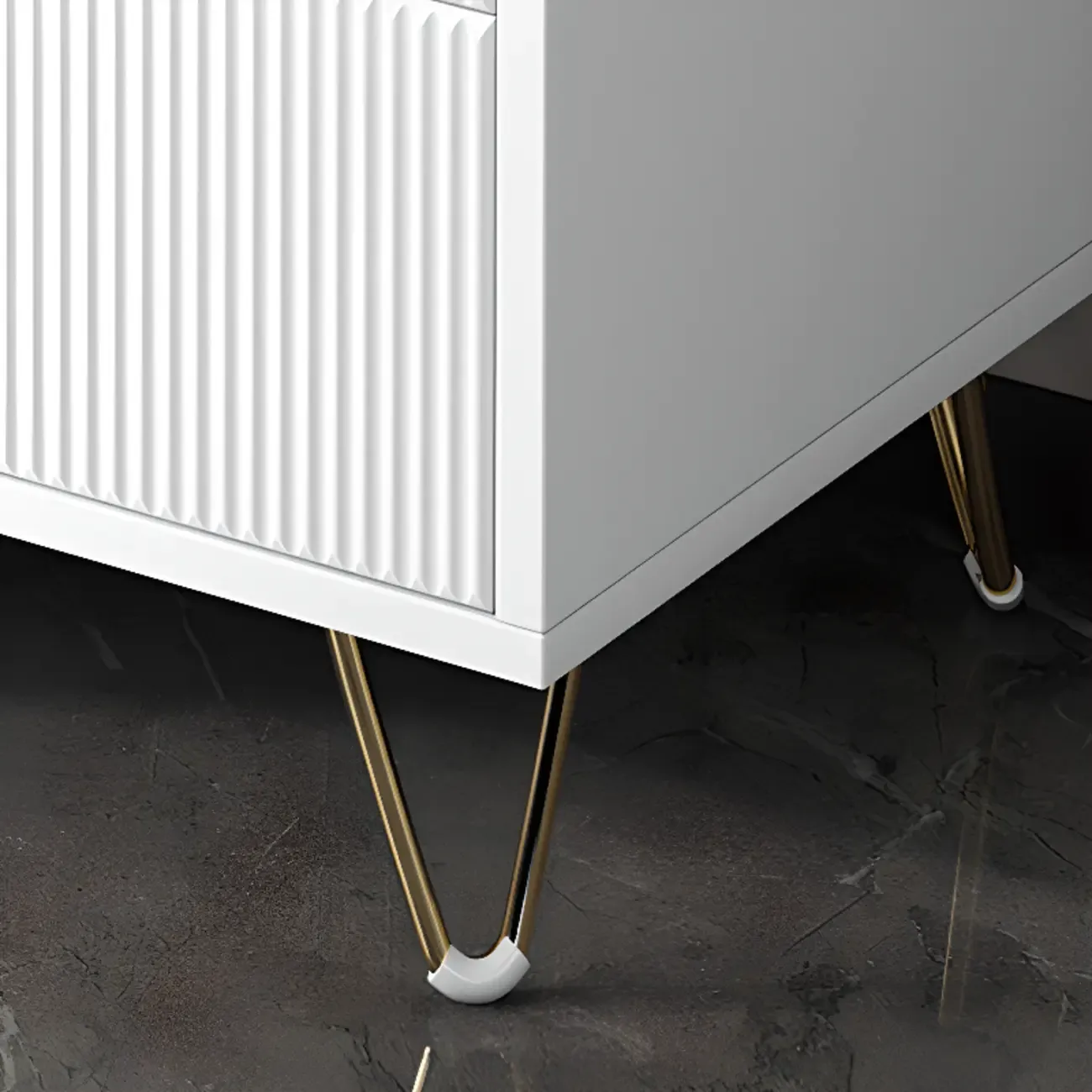 4 Legs Wood Storage Chest with Doors & Drawers for Home Image - 9