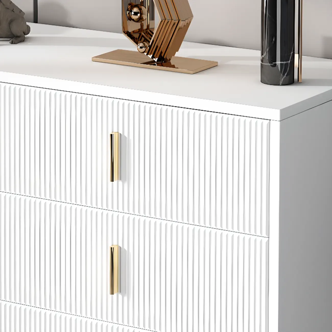 4 Legs Wood Storage Chest with Doors & Drawers for Home Image - 10