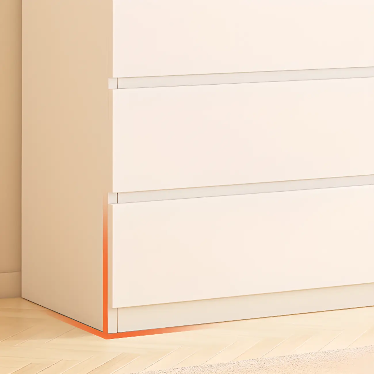 White Wooden Rectangle Accent Cabinet for Living Room Decor Image - 6 | homeyfad