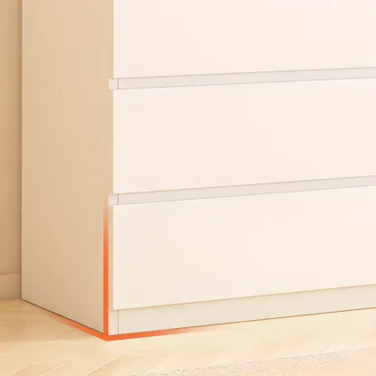 White Wooden Rectangle Accent Cabinet for Living Room Decor Image - 6