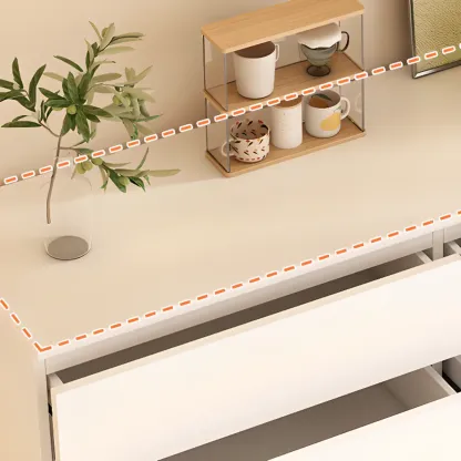 White Wooden Rectangle Accent Cabinet for Living Room Decor Image - 7