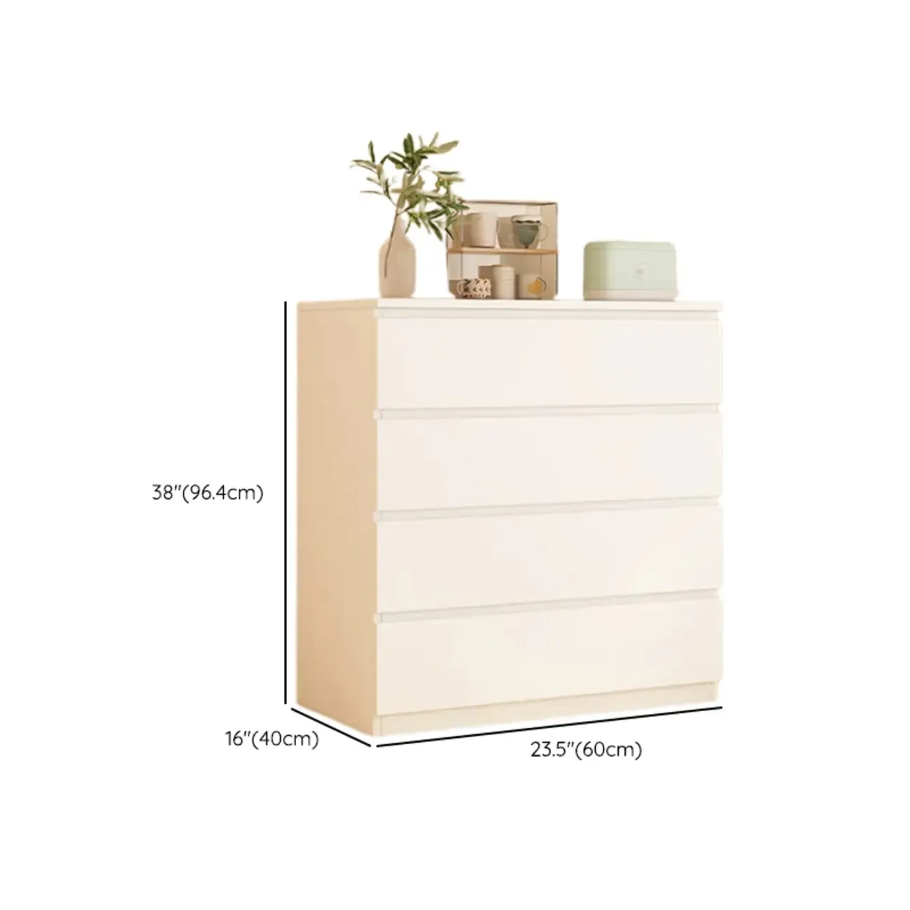 White Wooden Rectangle Accent Cabinet for Living Room Decor Image - 21