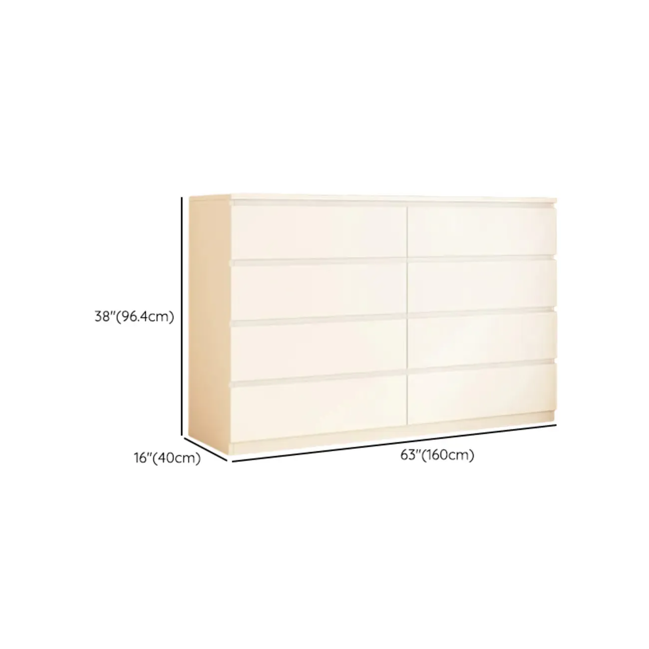 White Wooden Rectangle Accent Cabinet for Living Room Decor Image - 23