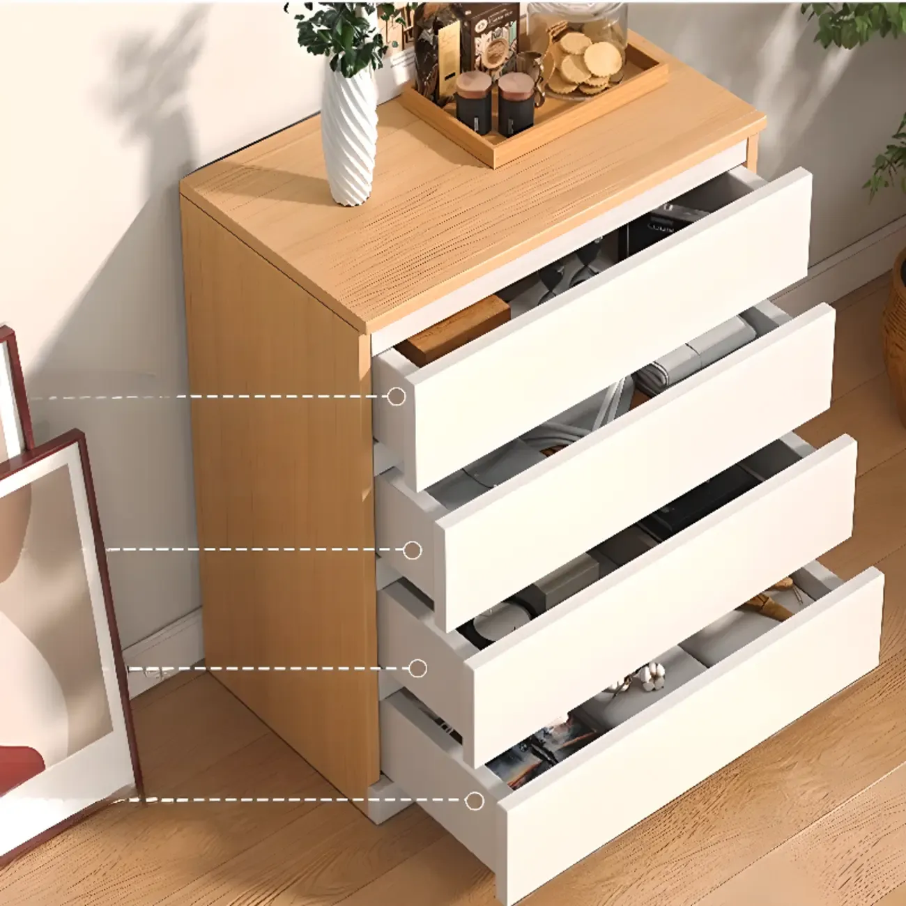 Small Accent Cabinet for Living Room Storage with Modern Style Image - 2