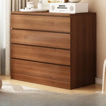 Free-Standing White Storage Cabinet with Drawers for Bedroom Image - 3