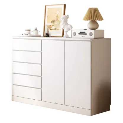Free-Standing White Storage Cabinet with Drawers for Bedroom Image - 5
