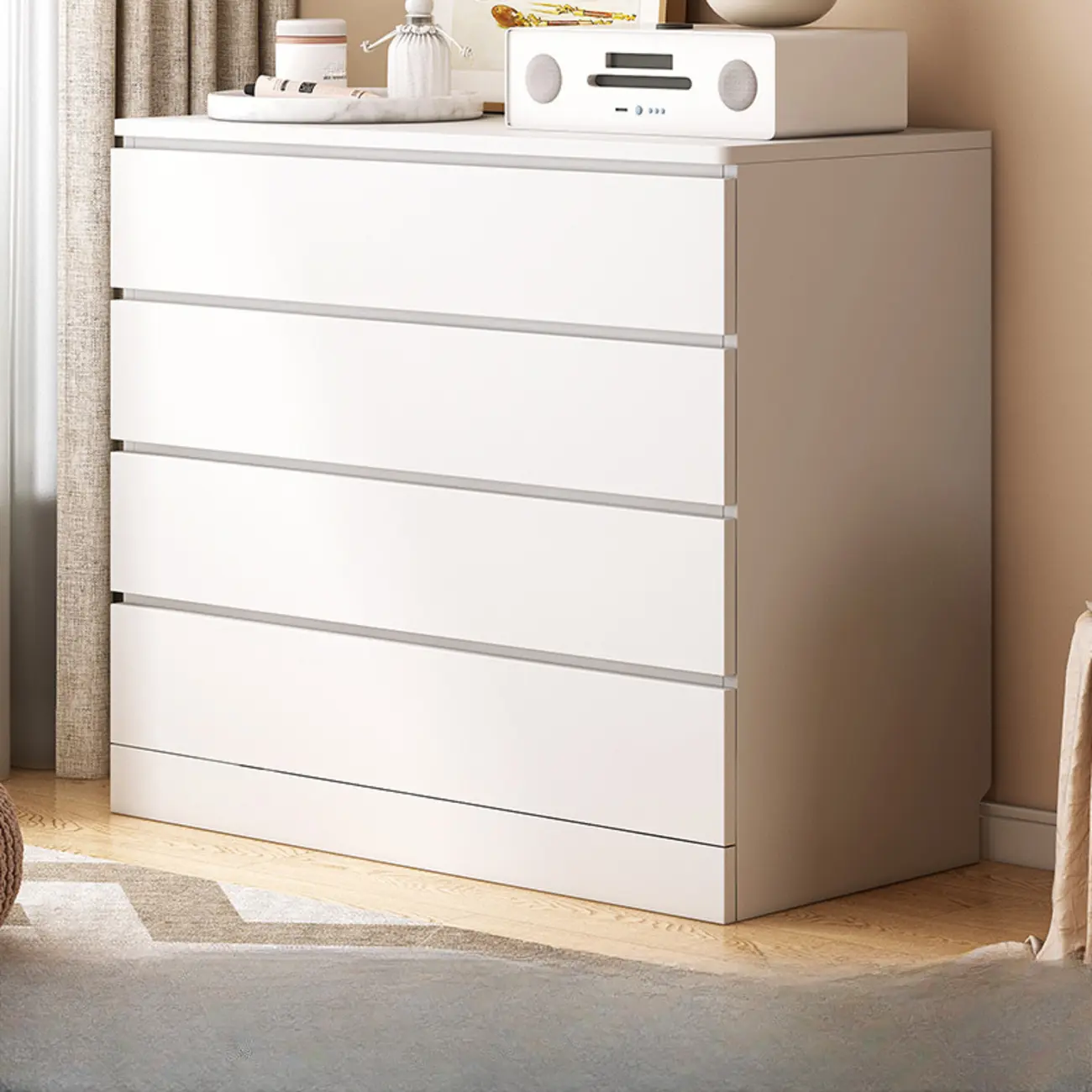 Free-Standing White Storage Cabinet with Drawers for Bedroom Image - 6 | homeyfad