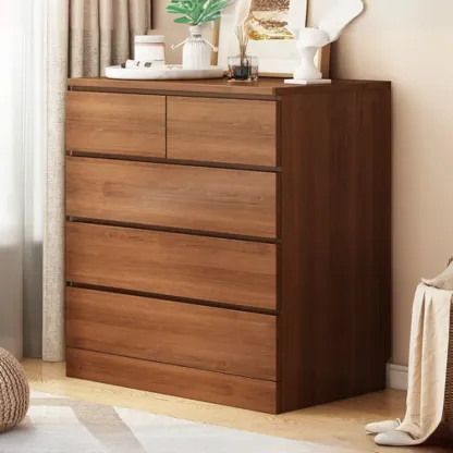 Free-Standing White Storage Cabinet with Drawers for Bedroom Image - 9