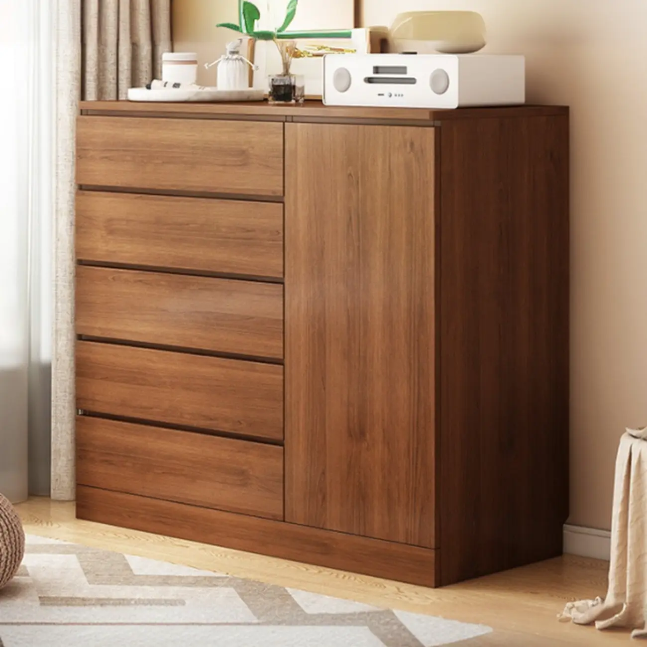 Free-Standing White Storage Cabinet with Drawers for Bedroom Image - 16 | homeyfad