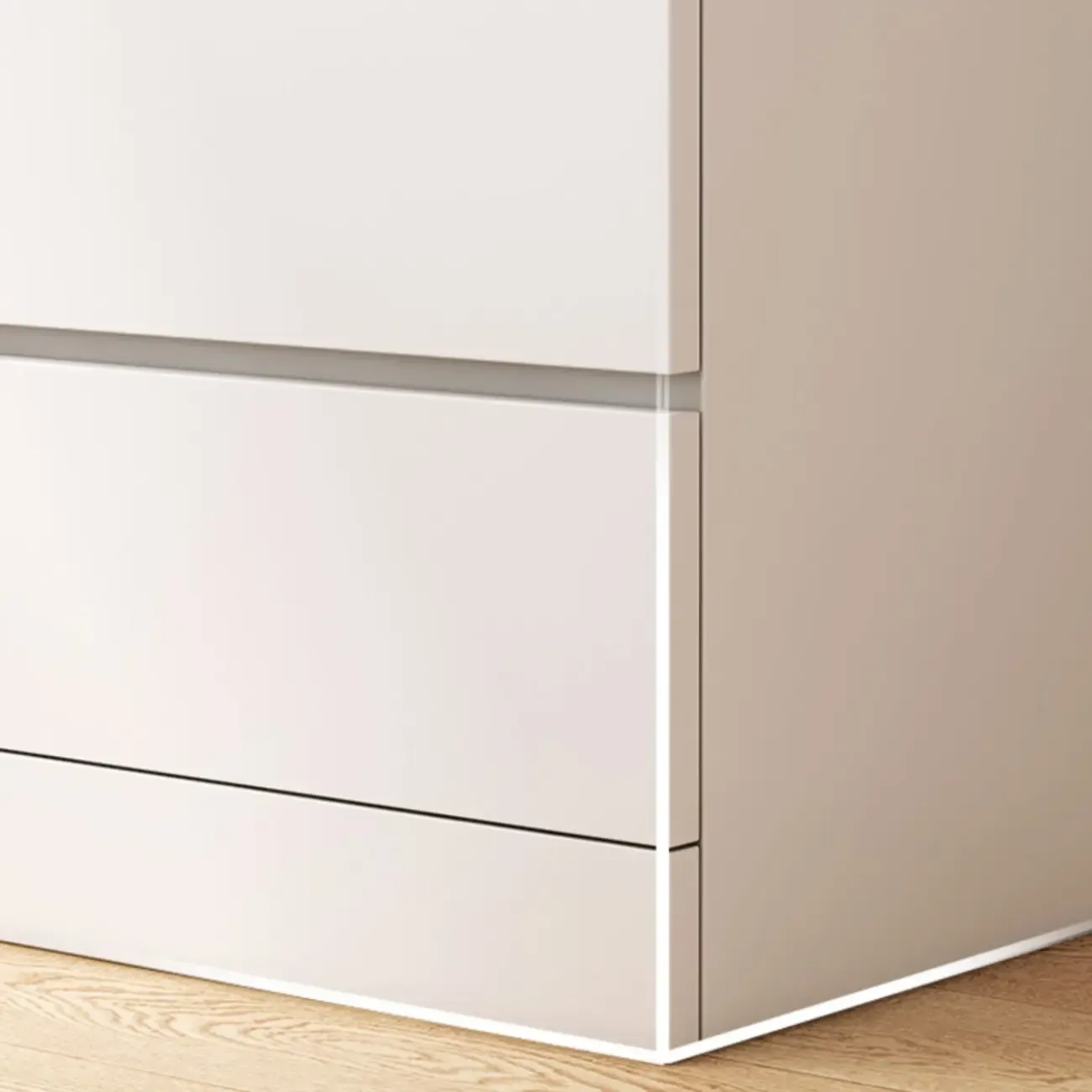 Free-Standing White Storage Cabinet with Drawers for Bedroom Image - 20