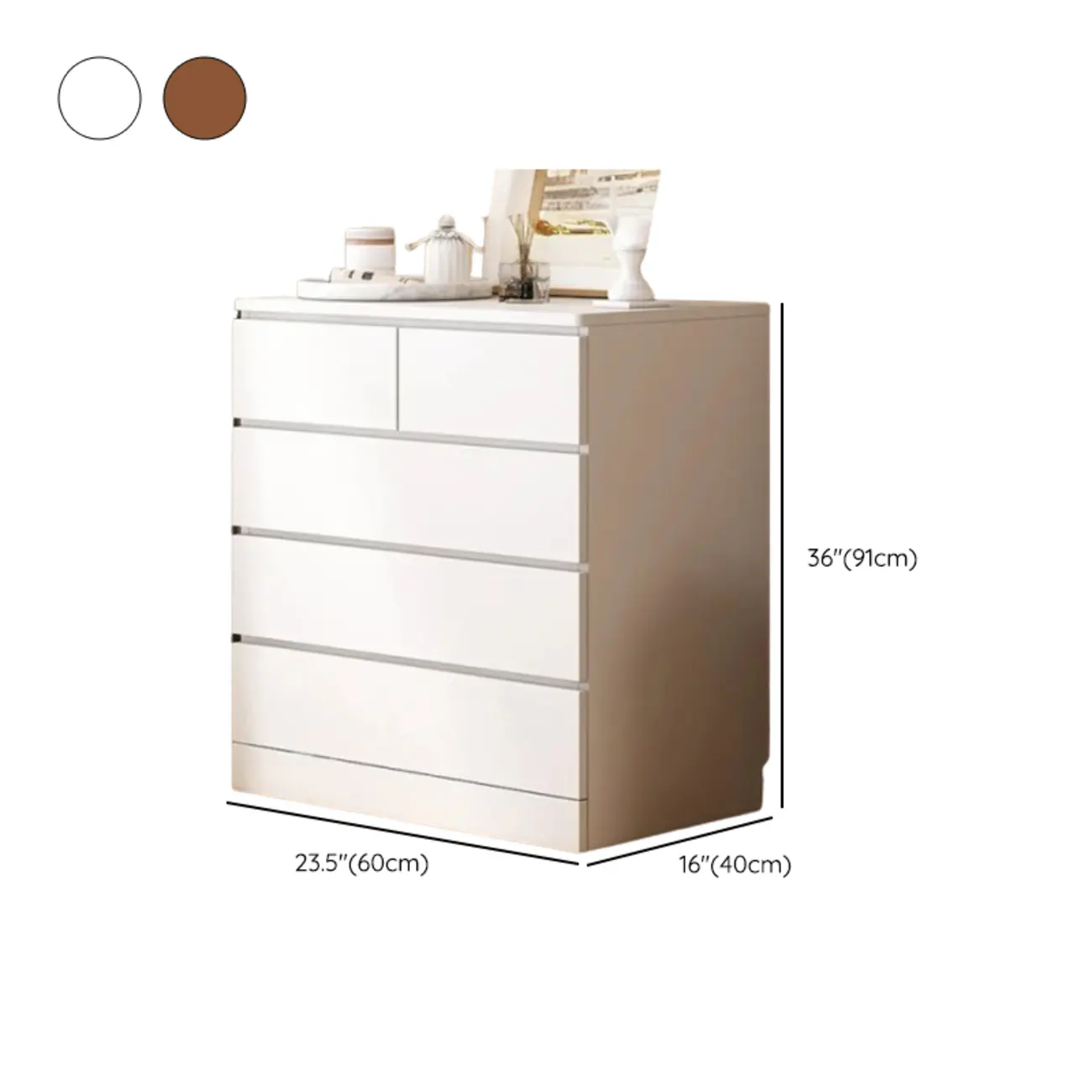 Free-Standing White Storage Cabinet with Drawers for Bedroom Image - 23 | homeyfad