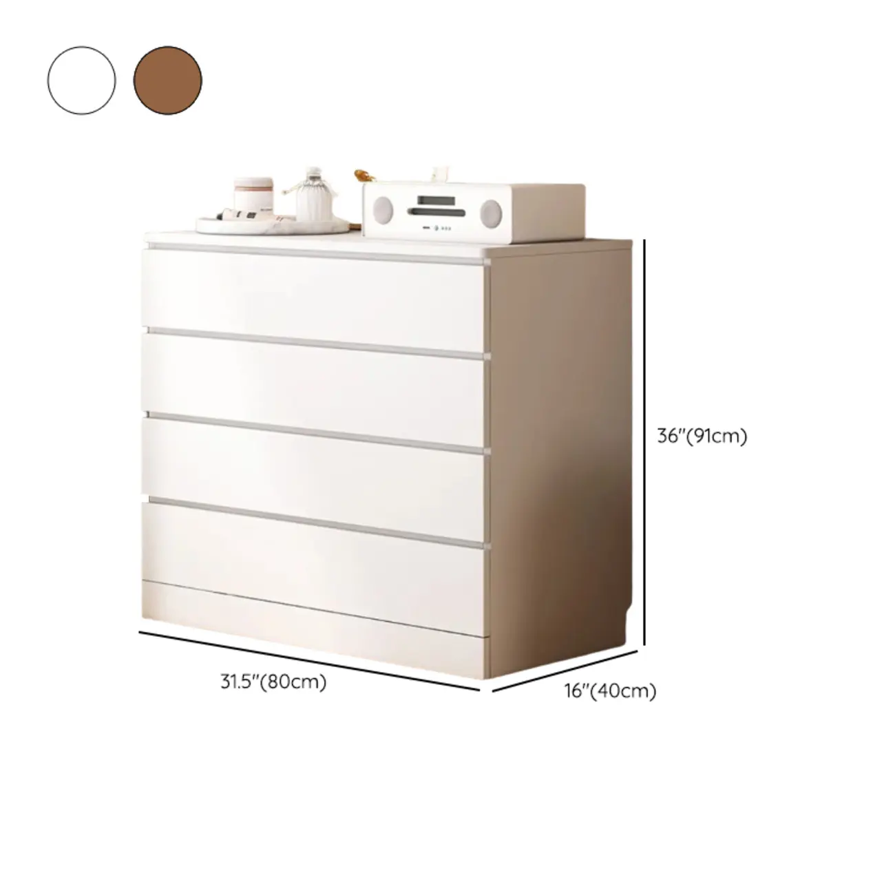 Free-Standing White Storage Cabinet with Drawers for Bedroom Image - 24 | homeyfad