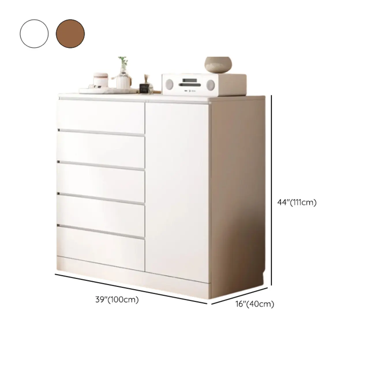 Free-Standing White Storage Cabinet with Drawers for Bedroom Image - 27 | homeyfad