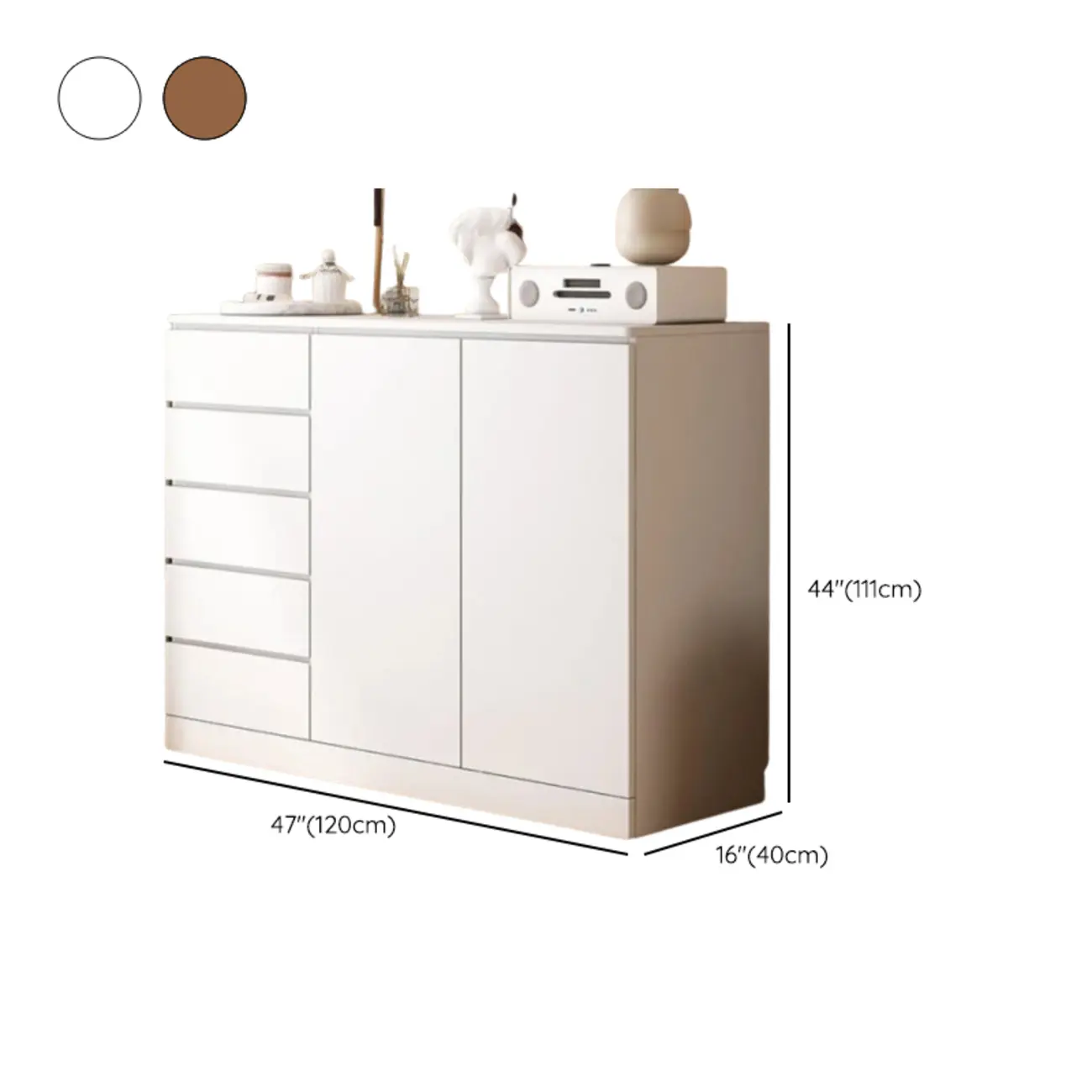 Free-Standing White Storage Cabinet with Drawers for Bedroom Image - 28 | homeyfad
