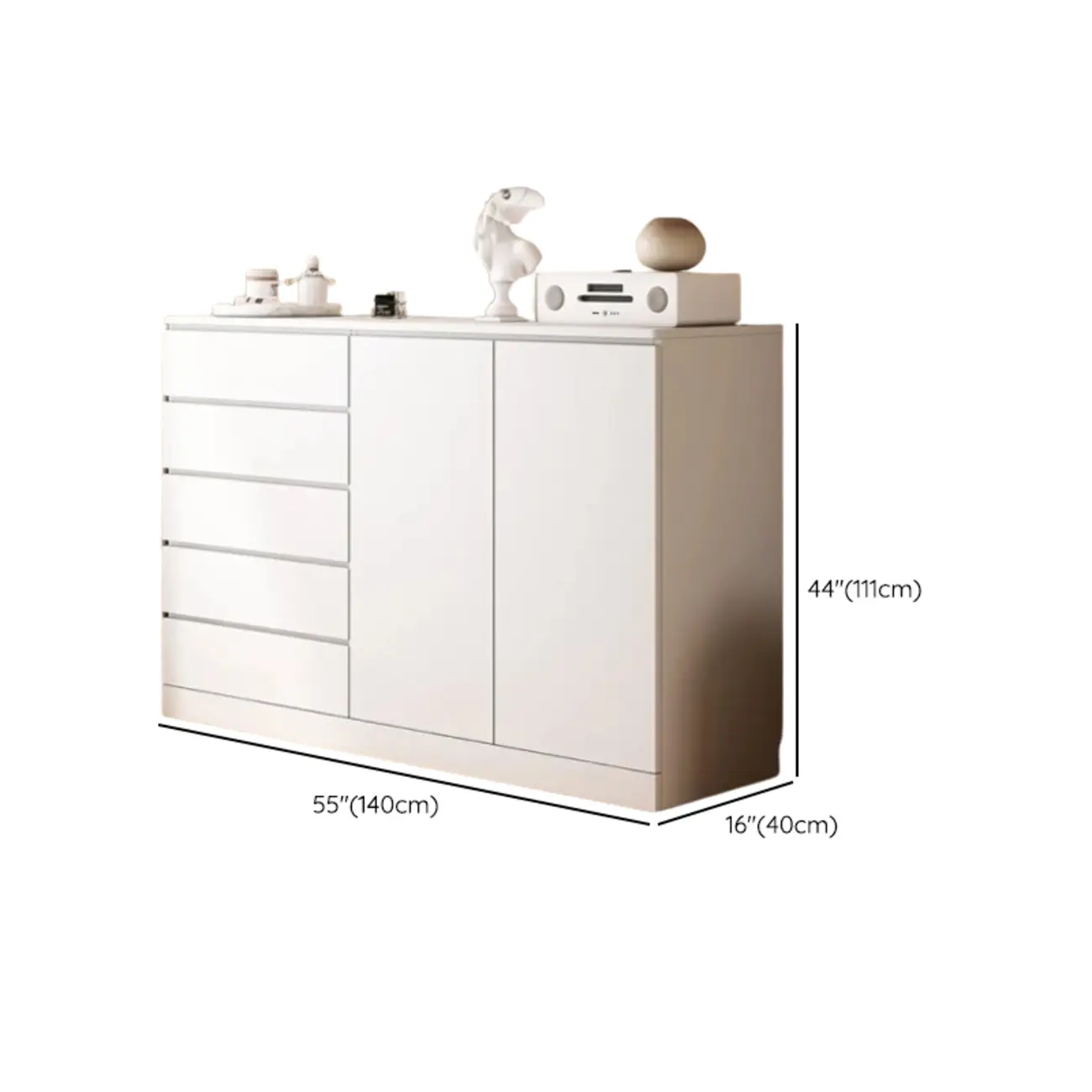 Free-Standing White Storage Cabinet with Drawers for Bedroom Image - 29 | homeyfad