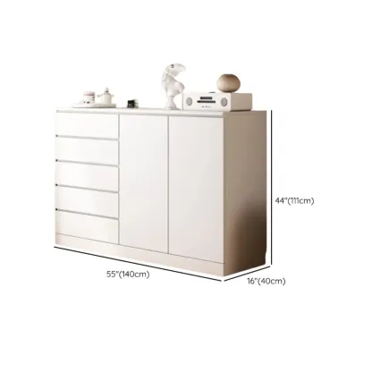 Free-Standing White Storage Cabinet with Drawers for Bedroom Image - 29