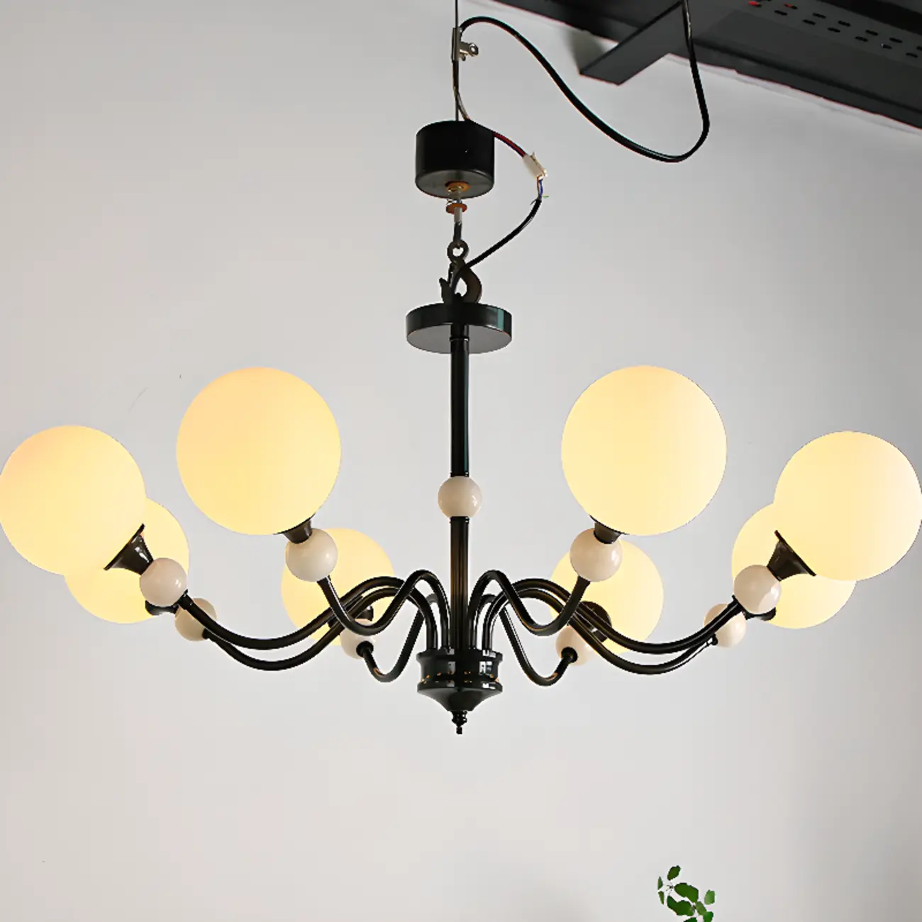 Modern White Globe Glass Chandelier for Living Room Decor Image - 6 | homeyfad