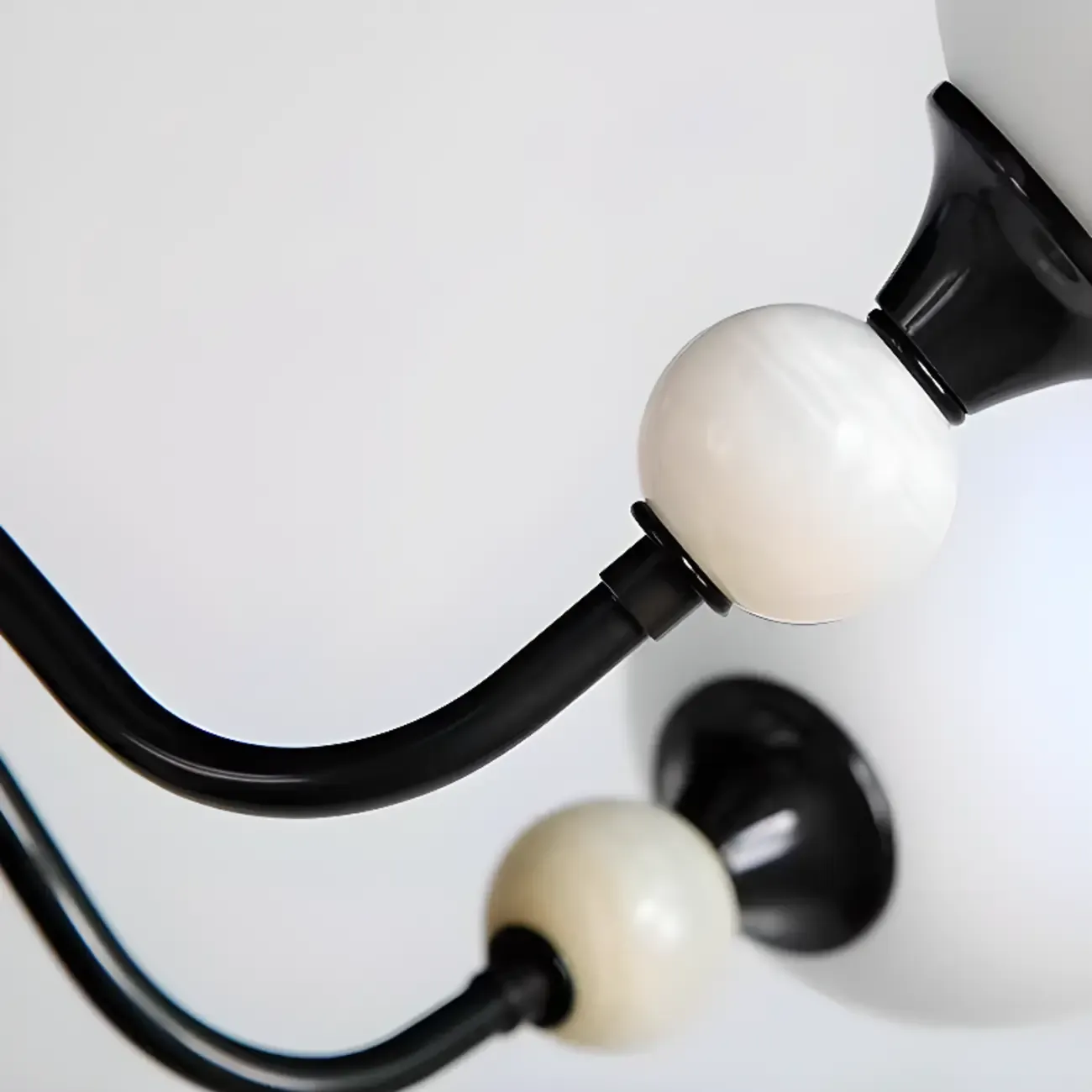 Modern White Globe Glass Chandelier for Living Room Decor Image - 12