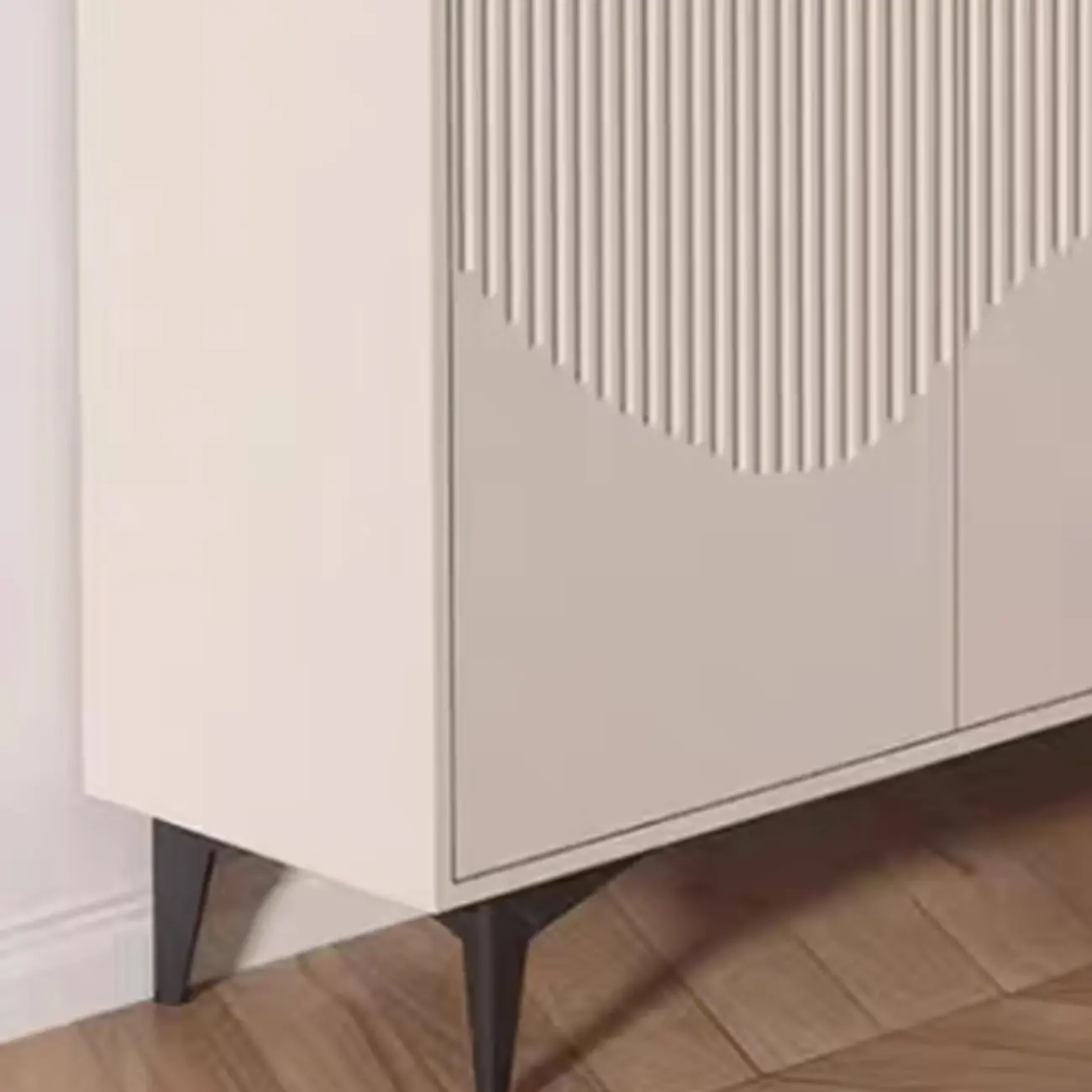 Khaki Accent Cabinet with Unique Finish for Indoor Decor Image - 8 | homeyfad