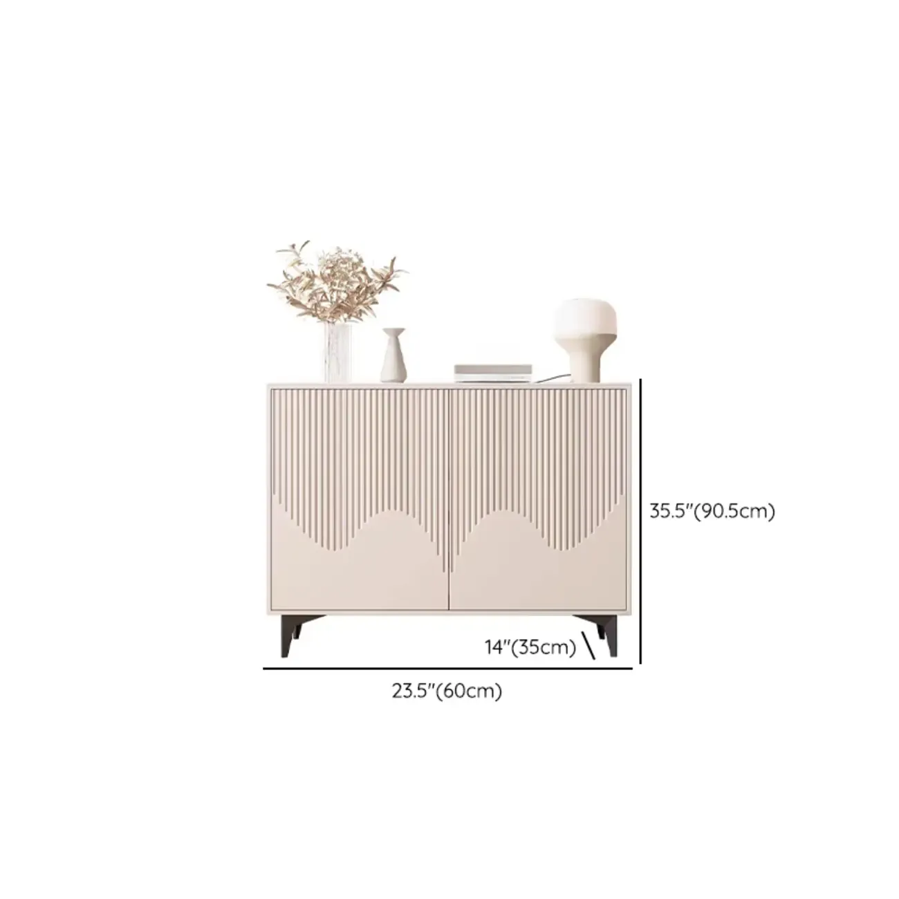 Khaki Accent Cabinet with Unique Finish for Indoor Decor Image - 11