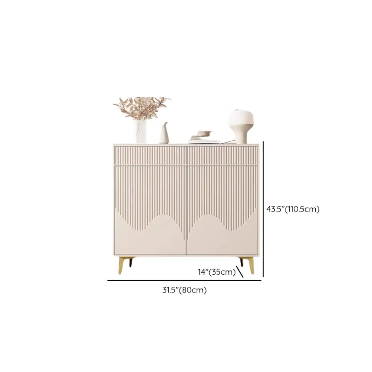 Khaki Accent Cabinet with Unique Finish for Indoor Decor Image - 18