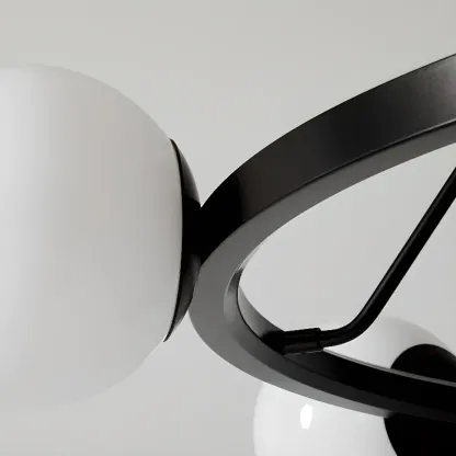Modern Minimalist Chandelier with White Glass Ball Shade Image - 10