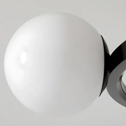 Modern Minimalist Chandelier with White Glass Ball Shade Image - 11