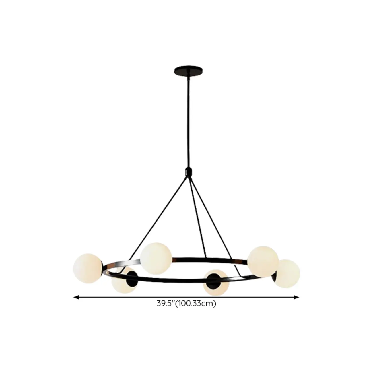Modern Minimalist Chandelier with White Glass Ball Shade Image - 14 | homeyfad