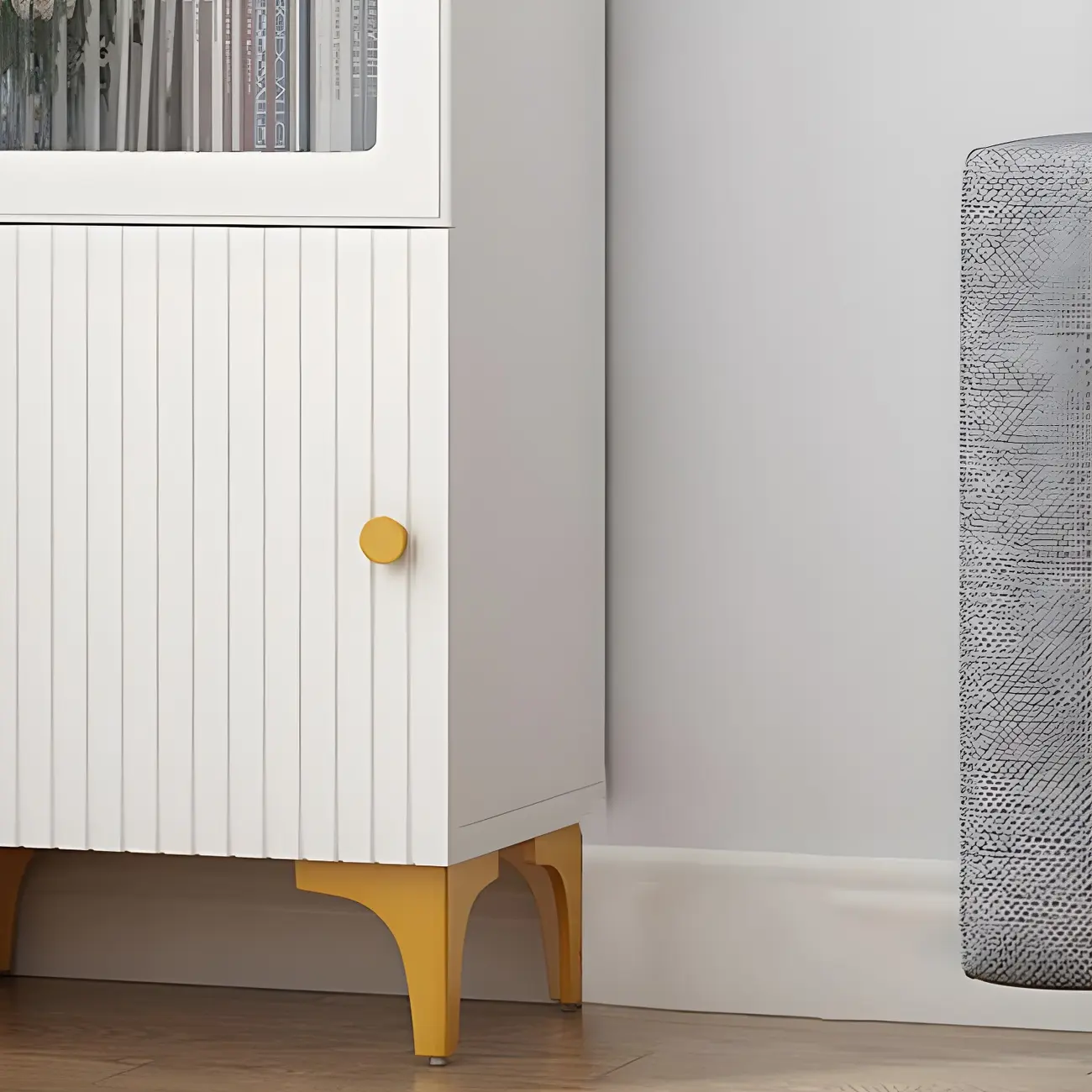 71.5" Wooden White Display Cabinet with Glass Doors for Save Space Image - 22 | homeyfad