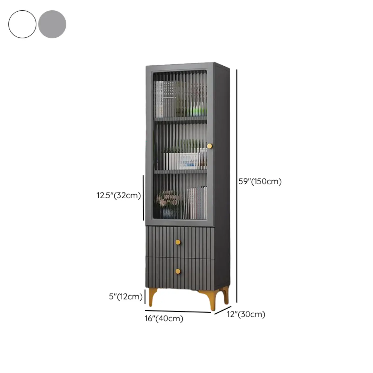 71.5" Wooden White Display Cabinet with Glass Doors for Save Space Image - 25 | homeyfad