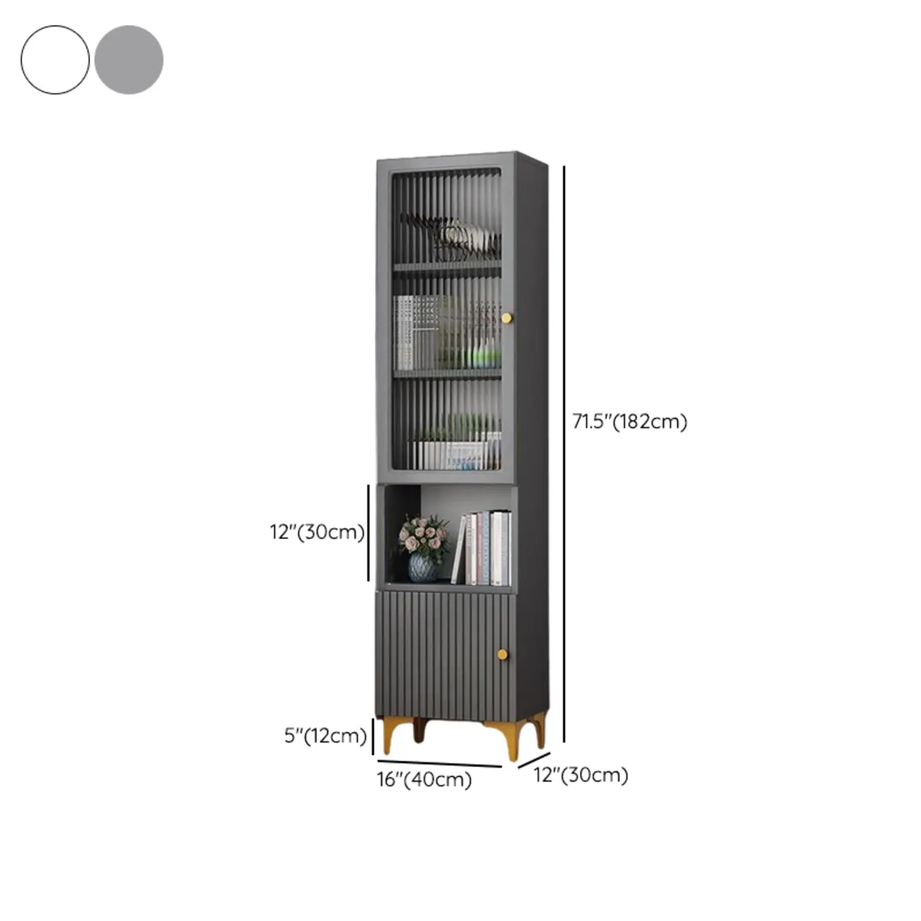 71.5" Wooden White Display Cabinet with Glass Doors for Save Space Image - 27 | homeyfad