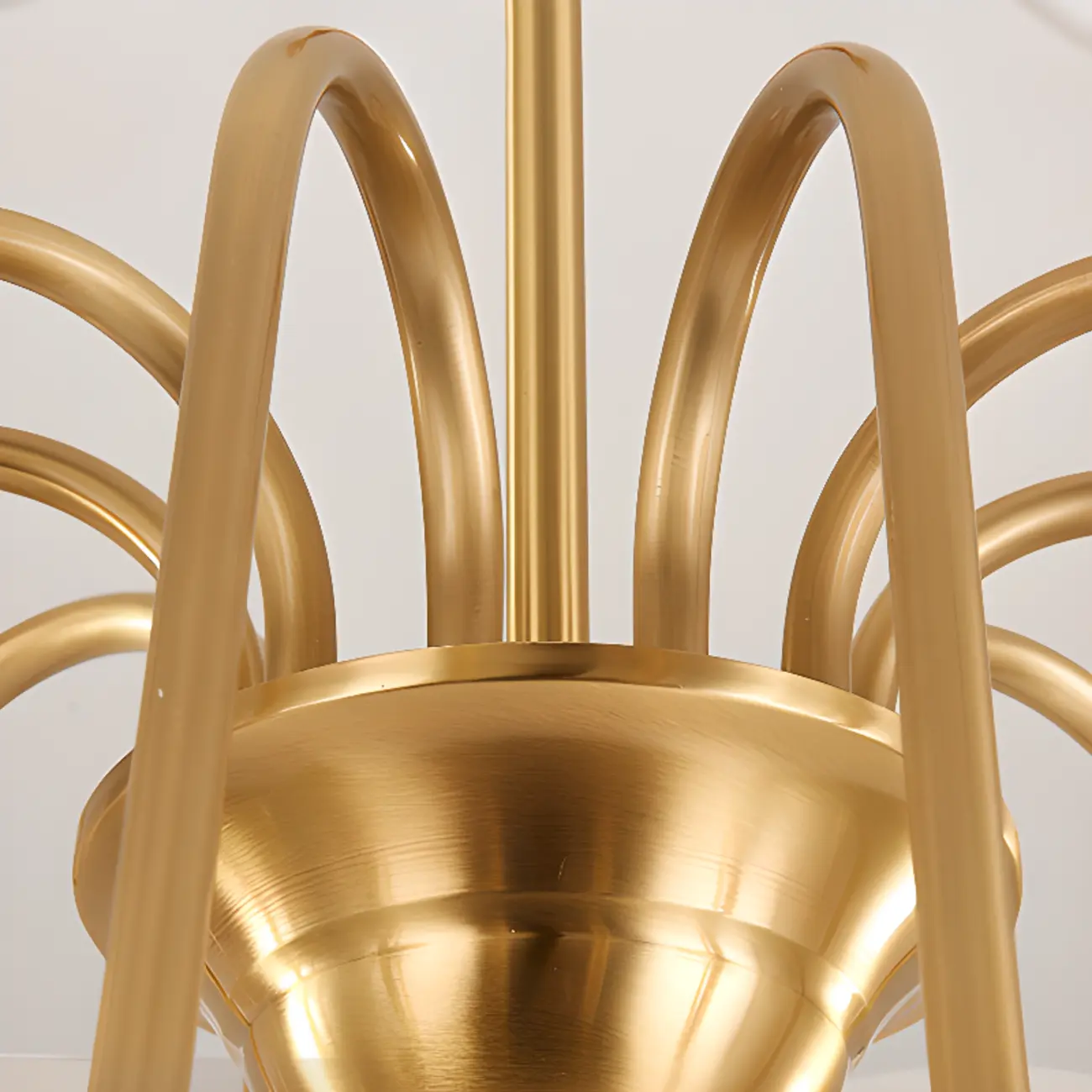 Modern Brass Hanging Chandelier with Fabric Shade Image - 16 | homeyfad