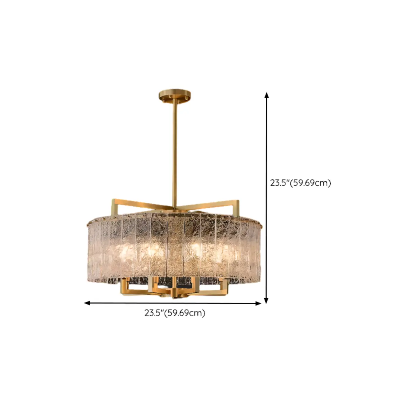 Modern Crystal Round Chandelier with Gold Frame for Decor #size | homeyfad