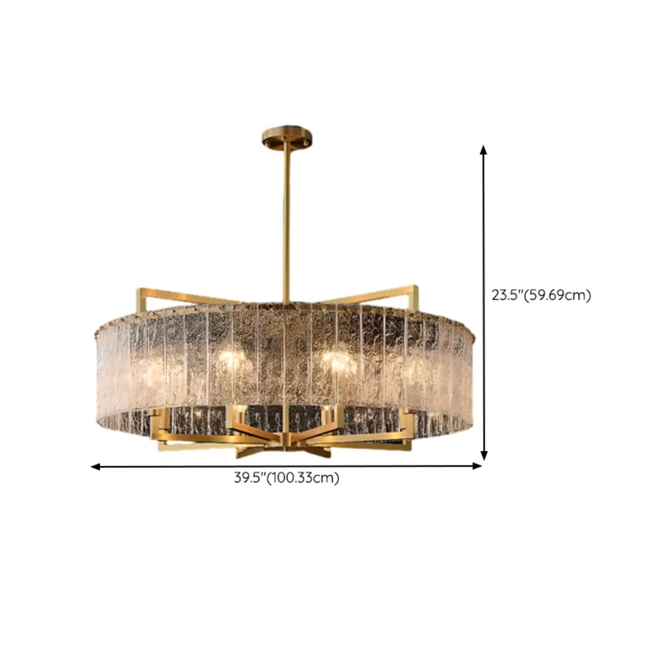 Modern Crystal Round Chandelier with Gold Frame for Decor Image - 13 | homeyfad