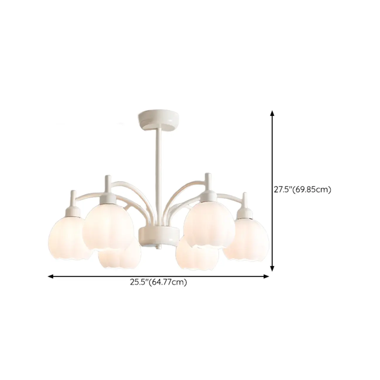 Modern 6-Light Floral Shape Chandelier for Living Room  #size | homeyfad