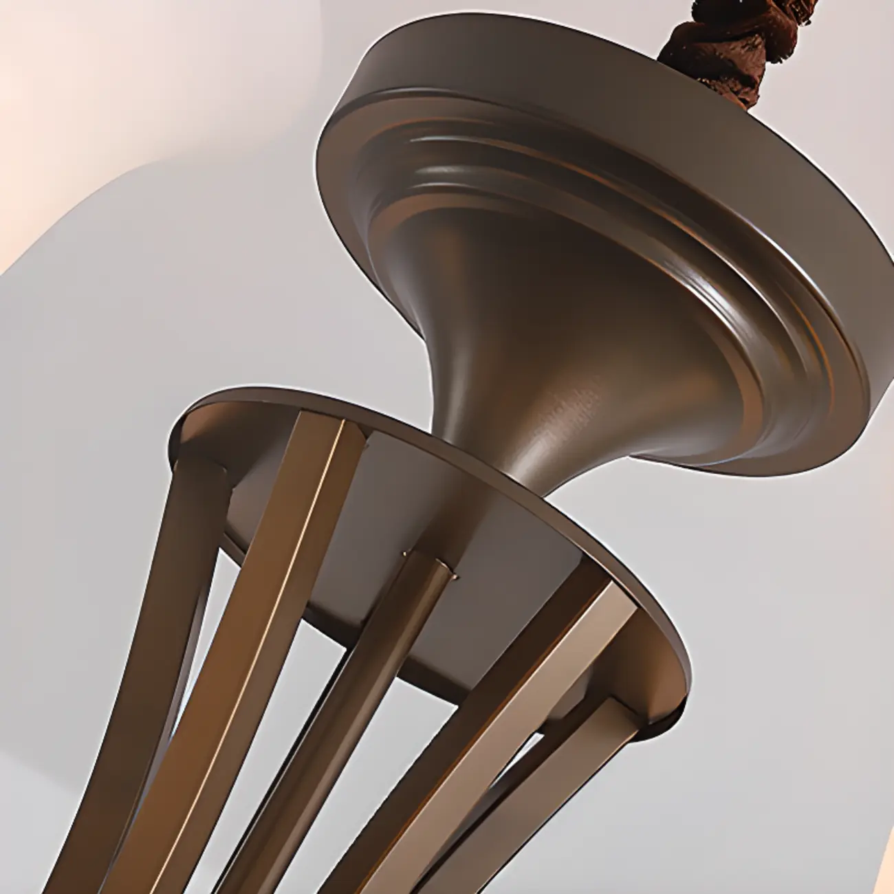 Multi-Light Vintage Metal Chandelier with White Glass Shade Image - 20 | homeyfad